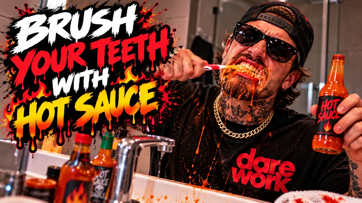 BRUSH YOUR TEETH WITH HOT SAUCE